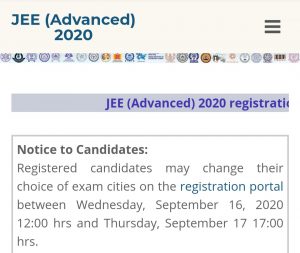JEE Advanced notice