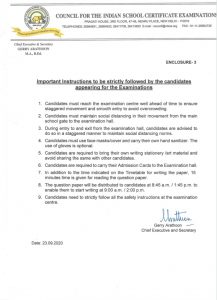 Compartment Exam notice ICSE, ISC
