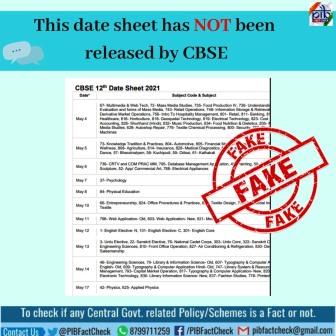 Fake Date Sheet CBSE