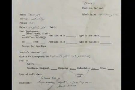 Here’s How Much Steve Jobs’s Handwritten Job Application from 1973 Fetched