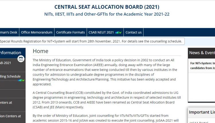 CSAB Special Round Registration Starts On This Date